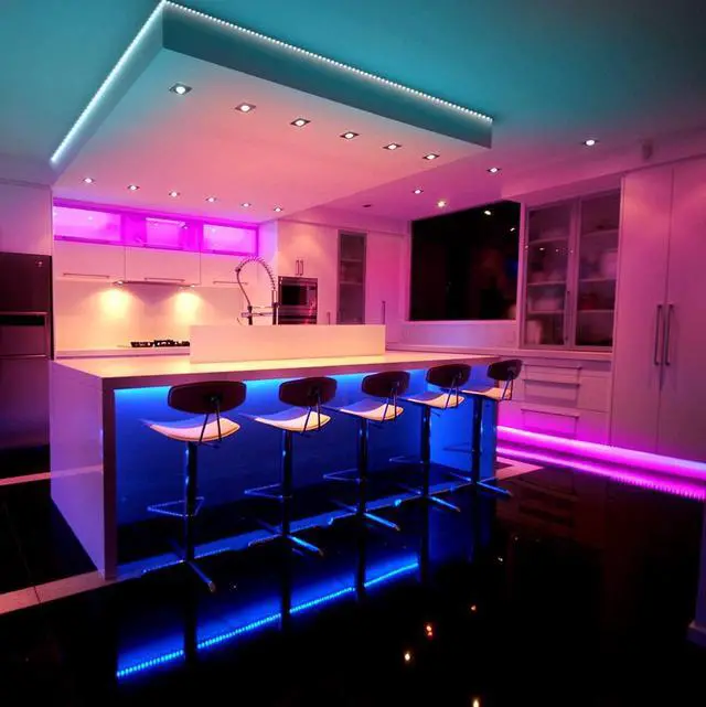 Alt view image 5 of 7 - Led Lights Color Changing Led Strip Lights with Remote Controller 60 ft 2 Rolls of 30 ft Led Lighting for Bedroom Home Decoration