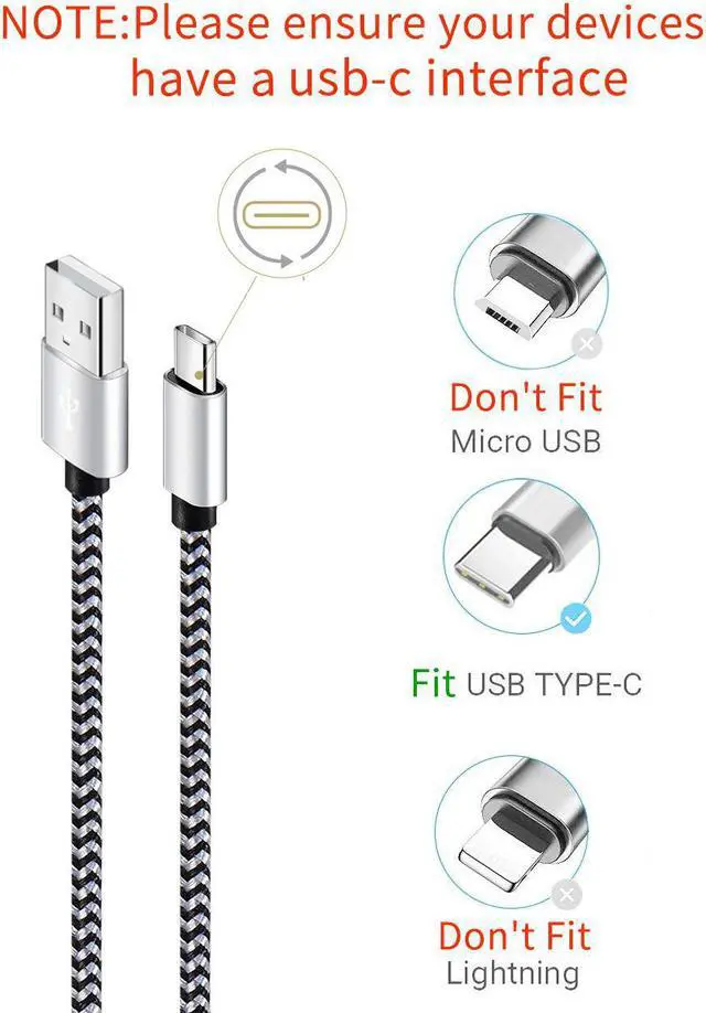 Alt view image 2 of 7 - Teeind USB Type C Cable Fast Charging, Tpc001 5 Pack(6Ft 3A) Braided C Charger Cables Compatible with Samsung S10e/note 9/s10/s9/s8 Plus/A80/A50/A20