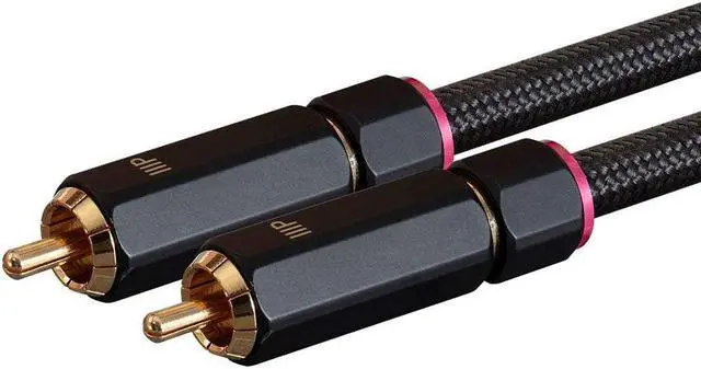 Alt view image 3 of 5 - Male RCA Two Channel Stereo Audio Cable - 15 Feet - Black Gold Plated Connectors Double Shielded with Copper Braiding - Onix Series