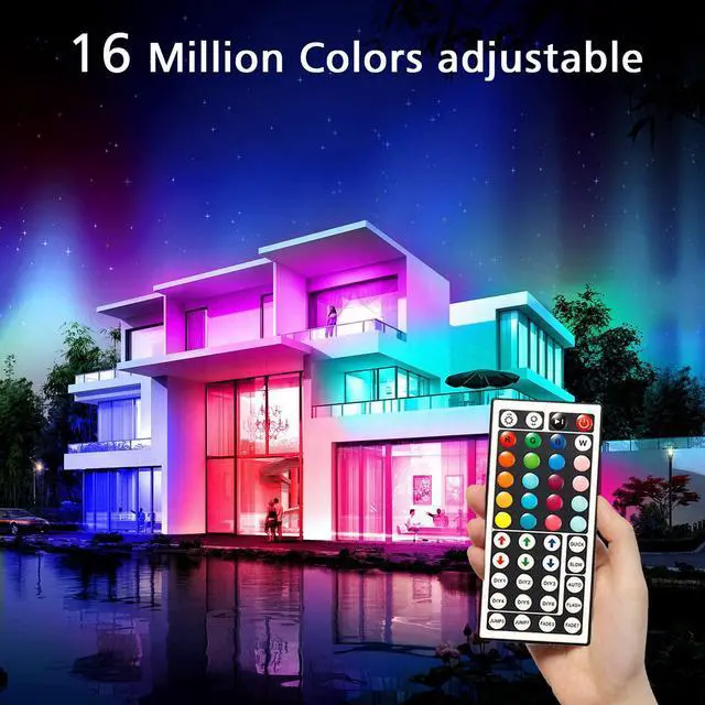 Alt view image 4 of 7 - Led Lights Color Changing Led Strip Lights with Remote Controller 60 ft 2 Rolls of 30 ft Led Lighting for Bedroom Home Decoration