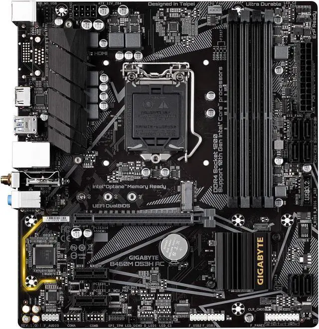 Main image of Gigabyte B460M DS3H AC Intel B460 1200 LGA MicroATX M.2 Desktop Motherboard A