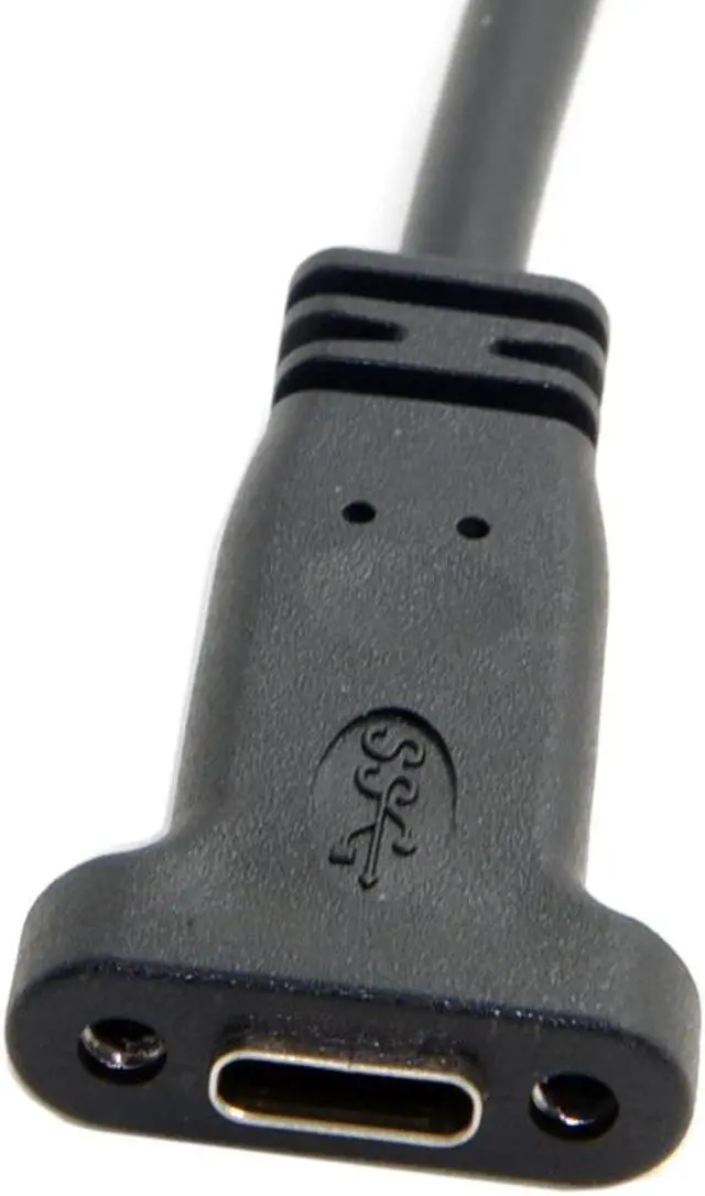 Alt view image 5 of 6 - USB-C USB 3.1 Type C Male to Female Data Extension Cable with Panel Mount Screw Hole