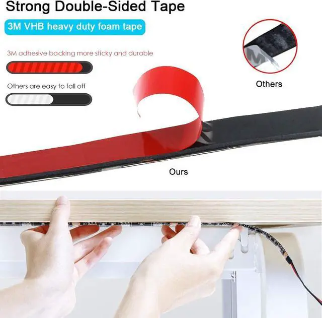 Alt view image 4 of 7 - Blue LED Light Strip 32.8ft Waterproof IP65 10M 600 LEDs 60 LEDs/M 5050 SMD Black PCB DC 12V with Enhanced 3M VHB Foam Tape for Home Garden Decoration Lighting 2X 16.4ft No Power Supply