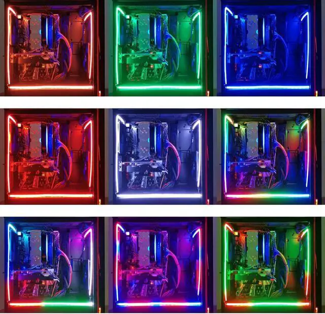 Alt view image 3 of 7 - Addressable RGB PC LED Strip AG-NEON-LS1 Diffused Silicon Rubber Tube Neon Strip for 5V 3-pin argb Header or AG-DRGB16 SignalRGB Controller(Not Included) Come with Magnetic Brackets