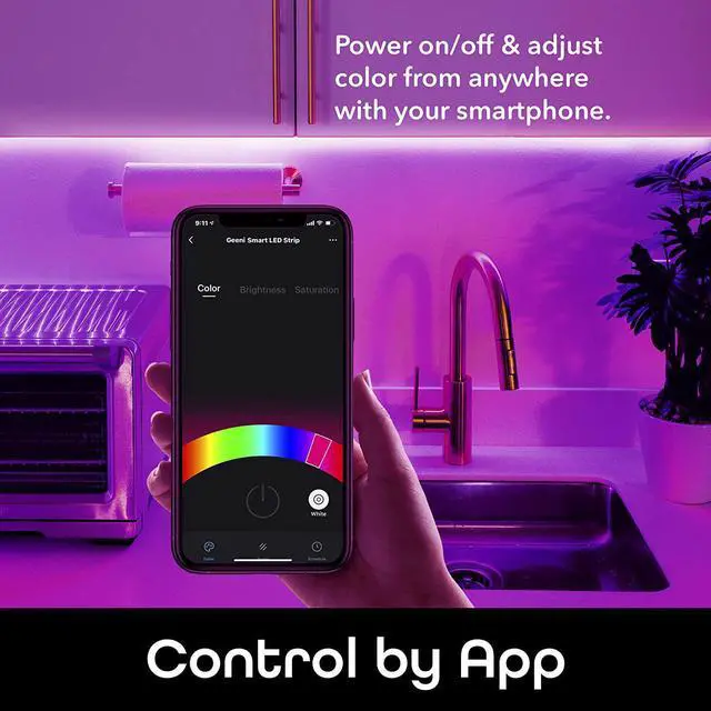 Alt view image 3 of 7 - Prisma Strip 9.8 ft Smart LED Strip Lights Indoor/Outdoor Adhesive Strips Lights for TikTok Alexa & Google Home Compatible. No Hub Required (3M Light Strips)