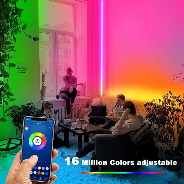 Alt view image 2 of 7 - Led Lights for Bedroom 32.8ft Dalattin 1 Roll Smart RGB Led Strip Lights Sync to Music Color Changing Dorm Lights 5050 with App Control Remote for Room Kitchen Party