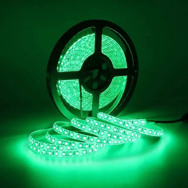 Alt view image 4 of 7 - 600 LEDs Light Strip Waterproof 16.4FT Green LED Rope Lighting Flexible Tape Decorate for Bedroom Boat Car TV backlighting Holidays Party (Green)