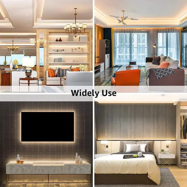 Alt view image 5 of 7 - LED Strip Light 32.8Ft Dimmable Vanity Lights 3000K Super Bright LED Tape Lights 420 LEDs SMD 2835 Strong 3M Adhesive Suitable for Home Kitchen Under Cabinet Bedroom Warm White