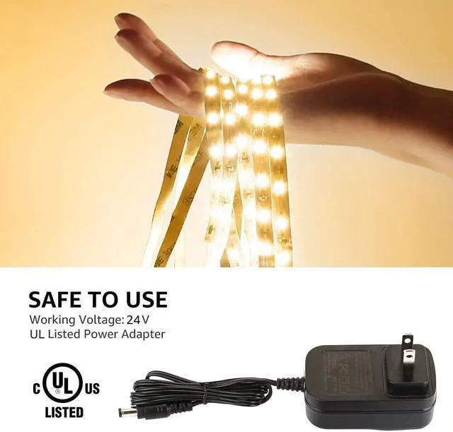 Alt view image 7 of 7 - LED Strip Light 32.8Ft Dimmable Vanity Lights 3000K Super Bright LED Tape Lights 420 LEDs SMD 2835 Strong 3M Adhesive Suitable for Home Kitchen Under Cabinet Bedroom Warm White