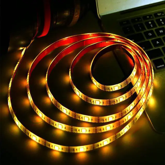 Alt view image 4 of 7 - 6.56 feet USB LED Strip Lights DIY Indoor Decoration TV Backlight 24 Keys Remote