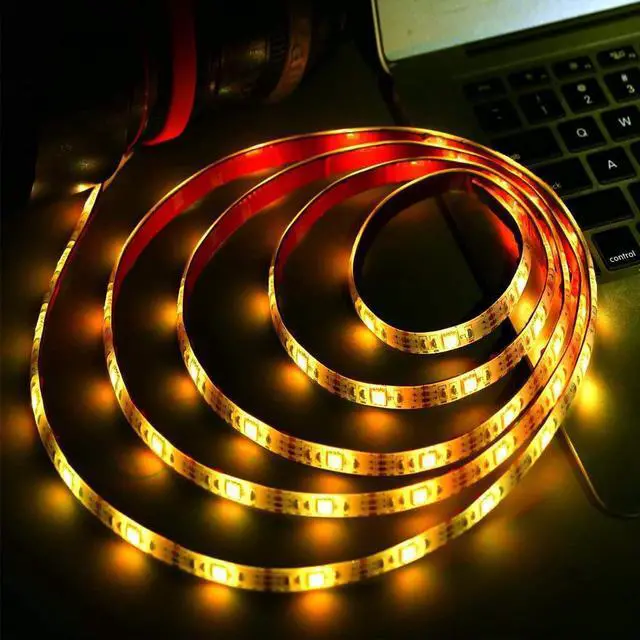 Alt view image 4 of 7 - BIHAND 6.56ft USB LED Strip Lights USB Rope Lights with 24 Keys Remote DIY Indoor Decoration TV Backlight for 40-60in