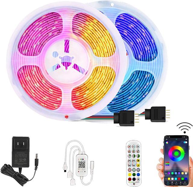 JOYLIT 32.8ft RGB LED Strip Light Bluetooth APP Control 12V Music Sync  300LEDs 5050 Color Changing LED Tape Light Kits with 24Keys Remote and UL  Power Supply for BedroomChristmas Home Decoration 