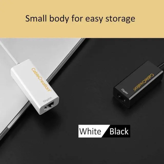 Alt view image 7 of 7 - USB 3.0 to Ethernet Adapter, CableCreation SuperSpeed USB to RJ45 Network Supporting 10/100/1000 Mbps Gigabit for MacBook, Windows, XPS, Surface Pro, Notebook, White