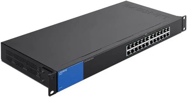 Main image of Linksys LGS124: 24-Port Business Gigabit Ethernet Unmanaged Switch, Rack Mount, Computer Network, Wired Connection Speed to 1,000 Mbps (Black, Blue), Welcome to consult