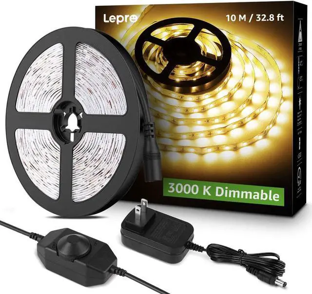 Main image of LED Strip Light 32.8Ft Dimmable Vanity Lights 3000K Super Bright LED Tape Lights 420 LEDs SMD 2835 Strong 3M Adhesive Suitable for Home Kitchen Under Cabinet Bedroom Warm White