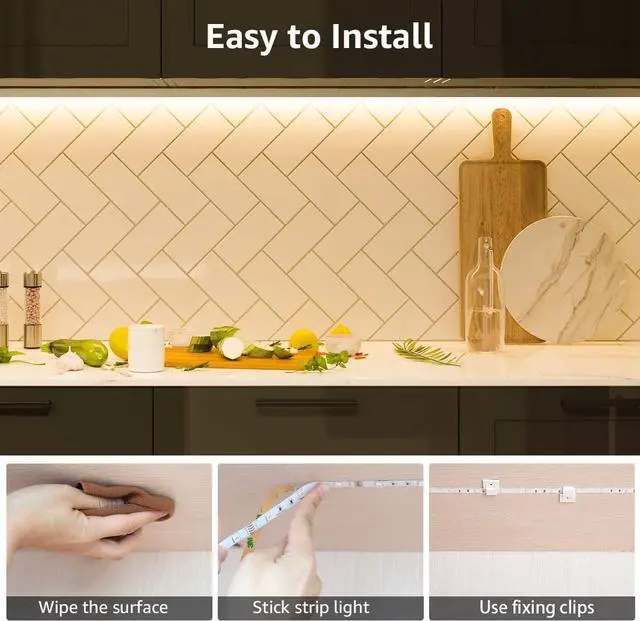 Alt view image 6 of 7 - LED Strip Light 32.8Ft Dimmable Vanity Lights 3000K Super Bright LED Tape Lights 420 LEDs SMD 2835 Strong 3M Adhesive Suitable for Home Kitchen Under Cabinet Bedroom Warm White