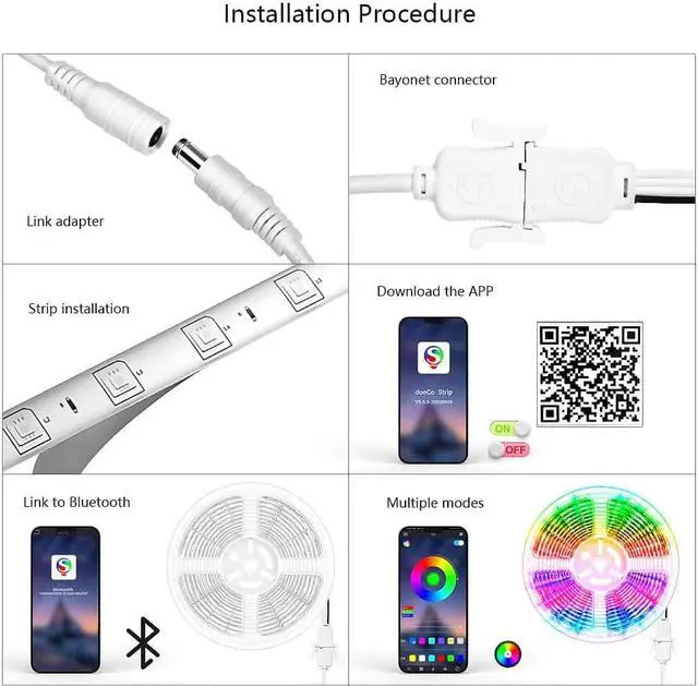 Alt view image 4 of 7 - 100 FT LED Strip Lights LED Lights for Bedroom 100 ft with Remote + Bluetooth APP Phone Controlled Color Changing Long Smart LED Light Strip (2 Rolls of 50ft RGB LED Strip Lights)--Sync with Music