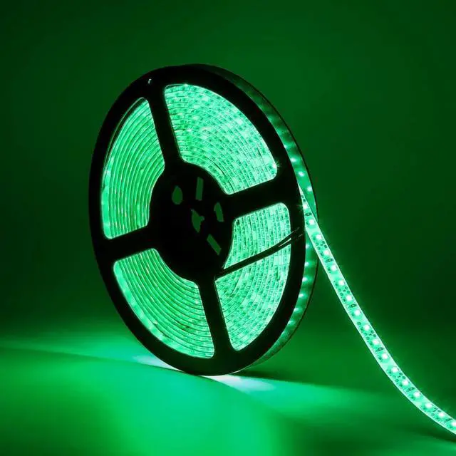 Alt view image 3 of 7 - 600 LEDs Light Strip Waterproof 16.4FT Green LED Rope Lighting Flexible Tape Decorate for Bedroom Boat Car TV backlighting Holidays Party (Green)