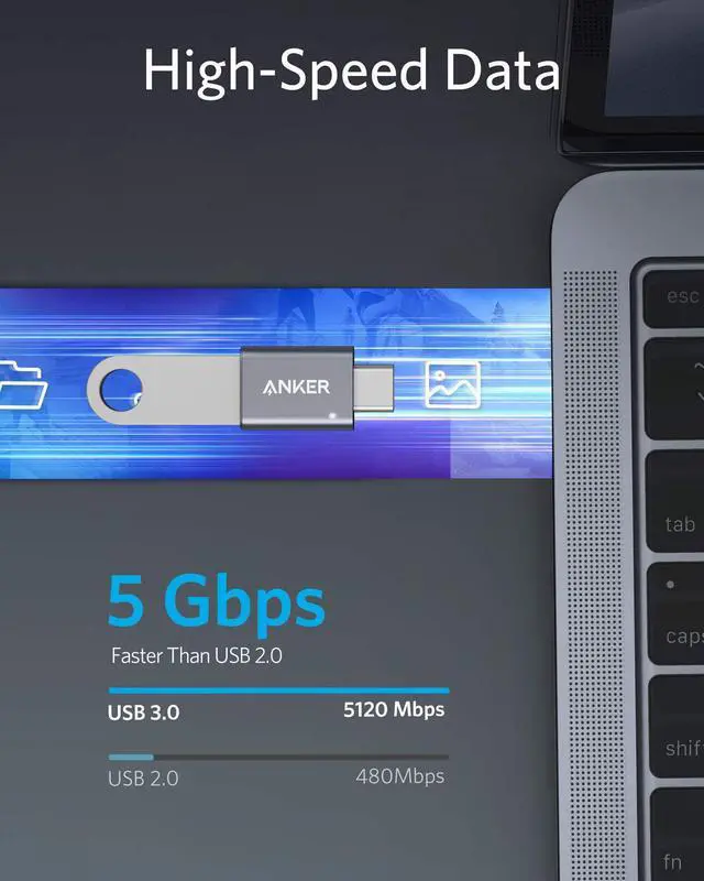 Alt view image 3 of 7 - USB C Adapter (2 Pack) High-Speed Data Transfer USB-C to USB 3.0 Female Adapter for MacBook Pro 2020 iPad Pro 2020  Notebook 9  XPS and More Type C Devices