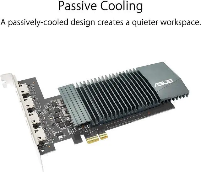 Alt view image 4 of 4 - ASUS GT710-4H-SL-2GD5 GeForce GT 710 2 GB GDRR5 with 4 x HDMI Ports And Single Slot for Silent Multi-Monitor Productivity