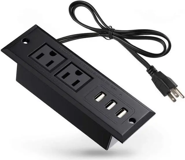 Main image of Conference Recessed Power Strip Socket with USB Ports,Table Power Strip,Desktop Charging Station with 2-Outlets and 3 USB Ports(Max 3.5A)