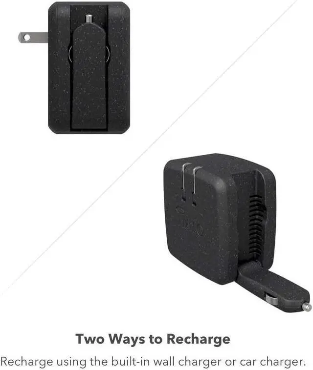 Alt view image 3 of 5 - HALO Portable Phone Charger Power Cube 10000mAh - Innovative Car Charger Power Bank with Dual USB Compatible Charging Ports Built-in Charging Adapters - Black (801105857)