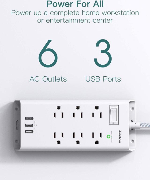 2 Pack Power Strip Surge Protector and Power Strip Surge Protector