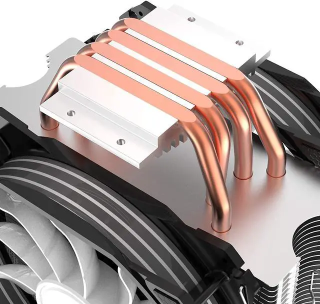 Alt view image 6 of 6 - RGB Fans 120mm CPU Cooler Fan High Performance Dual Fan CPU Air Cooler with 4 Heatpipes 4 PIN Aura/RGB Compatible PC Cooler for Intel/AMD (Black)