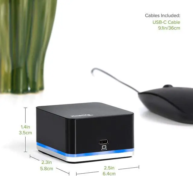 Alt view image 3 of 7 - Plugable USB C Cube - Mini Docking Station Compatible with Thunderbolt 3 Ports and Specific USB-C Systems (No Host Charging Connect 1x HDMI up to 4K @30Hz Monitor Ethernet 3X USB Ports)