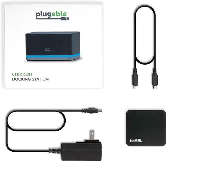 Alt view image 6 of 7 - Plugable USB C Cube - Mini Docking Station Compatible with Thunderbolt 3 Ports and Specific USB-C Systems (No Host Charging Connect 1x HDMI up to 4K @30Hz Monitor Ethernet 3X USB Ports)