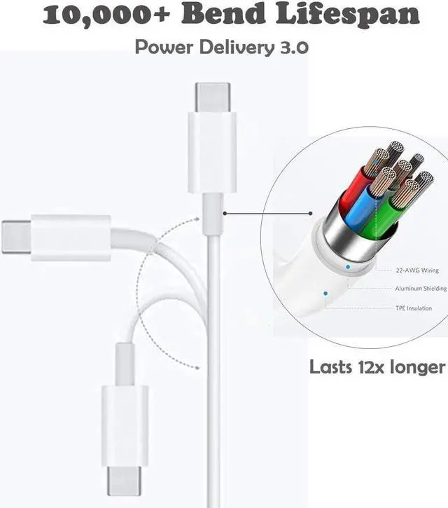 Alt view image 4 of 7 - Mac Book Charger,61W USB C Power Adapter Replacement for Mac Book Pro with 13 After 2016 and Mac Book Air 2018,Compatible with Samsung,Nintendo Switch,Lenovo,ASUS,Dell USB-C Port