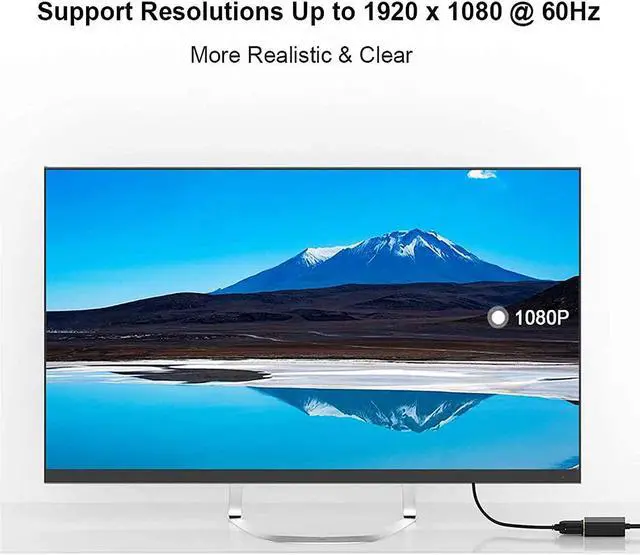 Alt view image 3 of 7 - USB to VGA Adapter 1080P Multi-Display Video Converter for Laptop Desktop PC to Monitor Projector TV. (Not Support Chromebook and MacBook)