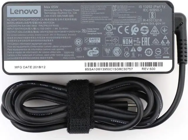 Alt view image 3 of 7 - New Genuine Laptop Charger 65W Watt 20V 3.25A USB Type-C AC Adapter Power Cord ADLX65YDC2A FOR LENOVO Thinkpad X280 X380 X390 L390 E480 E490 E580 E590 E495 R480 S1 2018 T470 T470S T480/T480S