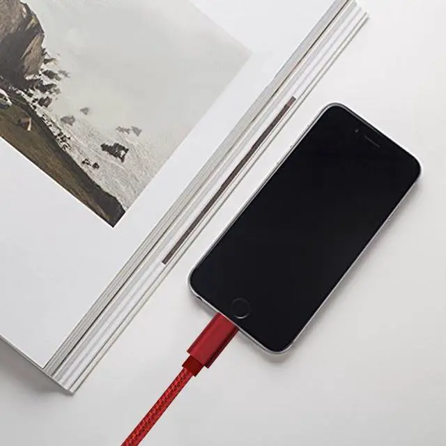 Alt view image 4 of 6 - Phone Charger Cable [2Pack 2 Feet] Nylon Braided Fast Charging USB Cord 0.6M Compatible Phone X 8 8 Plus 7 7 Plus 6s 6s Plus 6 6 Plus 5 5S 5C SE Air Mini and Car Display (Blue)