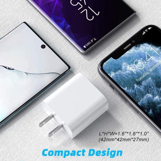 Alt view image 4 of 7 - USB C Fast Wall Charger Compatible Google Pixel 6 5 4 XL 4a / 3a 3 2, 18W 3A PD Power Adapter and 3.3FT Type to Cable