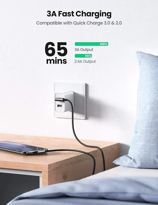 Alt view image 3 of 7 - USB to USB C Cable 90 Degree USB C Fast Charging Cord Compatible with iPhone 16/16 Plus/16 Pro/16 Pro Max/15/ Galaxy S10/S10+/Pixel 7/6a/LG G8/G7/Pixel/Switch etc 1.6FT