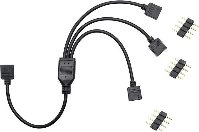 Alt view image 7 of 7 - 12V 4 PIN RGB Splitter Cable LED Strip Connector, RGB 4 Pin Splitter 1 to 3 Cable 5050 LED Tape Light Connector,Extension Cable for Computer Fan Motherboard(5-12v)(1 to 3)