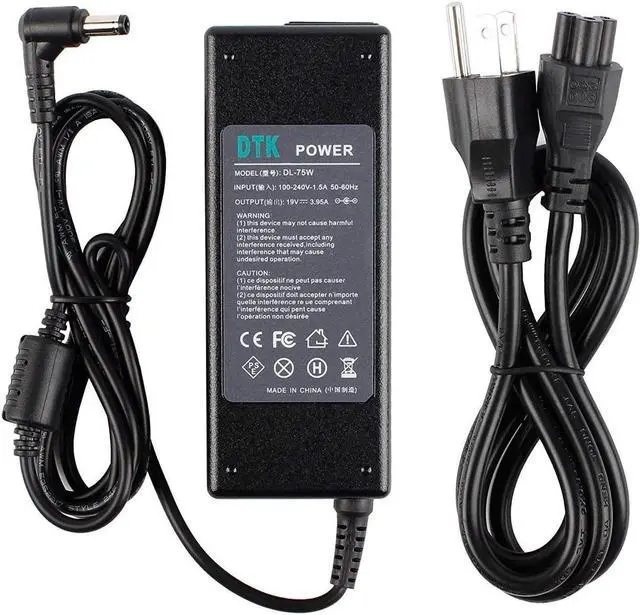Main image of DTK 19V 3.95A 75W for Toshiba Ac Adapter Laptop Computer Charger/Notebook PC Power Cord Supply Source Plug Connector Size: 5.5x2.5mm