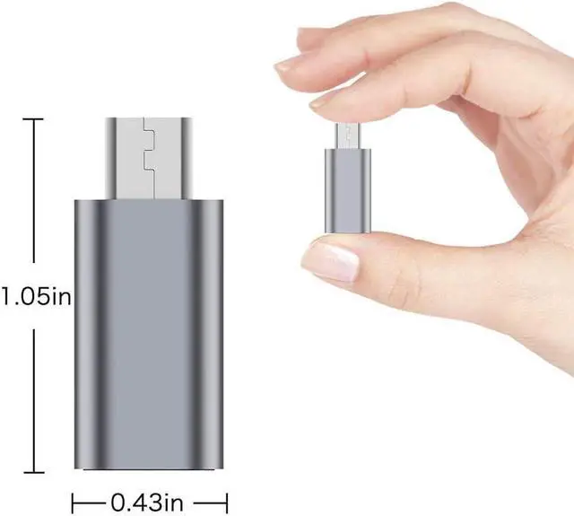 Alt view image 5 of 6 - USB C to Micro USB Adapter, (4-Pack) Type C Female to Micro USB Male Convert Connector Support Charge Data Sync Compatible with Samsung Galaxy S7 S7 Edge, Nexus 5 6 and Micro USB Devices(Grey)