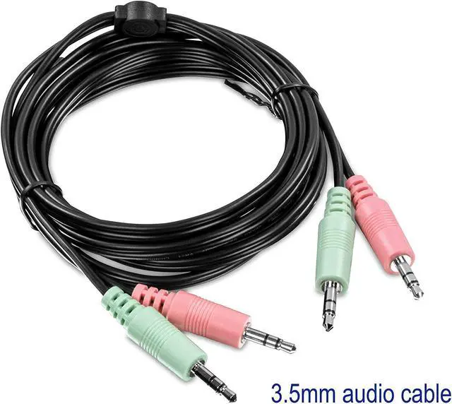 Alt view image 4 of 7 - TRENDnet 6 Ft. Display Port, USB, And Audio KVM Cable Kit, Compatible With KVM Switches, TK-240DP, TK-440DP, TK-241DP, TK-441DP, DisplayPort 1.2, 3.5mm Audio Connections, Black, TK-CP06