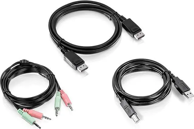 Alt view image 7 of 7 - TRENDnet 6 Ft. Display Port, USB, And Audio KVM Cable Kit, Compatible With KVM Switches, TK-240DP, TK-440DP, TK-241DP, TK-441DP, DisplayPort 1.2, 3.5mm Audio Connections, Black, TK-CP06
