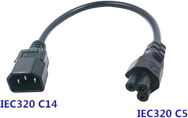 Alt view image 2 of 7 - Tops C14 to C5 Power Plug Cable IEC 320 C14 Male to C5 Female Adapter Cable Universal Power Adapter IEC 320 C14 to C5 Adapter Converter C5 to C14 AC Power Cable 3 Pin IEC320 C14 Connector (1ft)