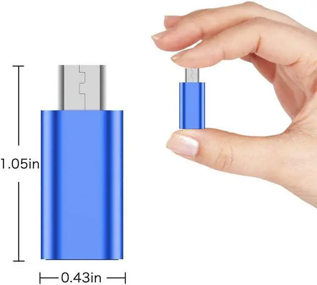 Alt view image 5 of 6 - USB C to Micro USB Adapter (4-Pack) Type C Female to Micro USB Male Convert Connector Support Charge Data Sync Compatible with Galaxy S7/S7 Edge Nexus 5/6 and Micro USB Devices (Blue)