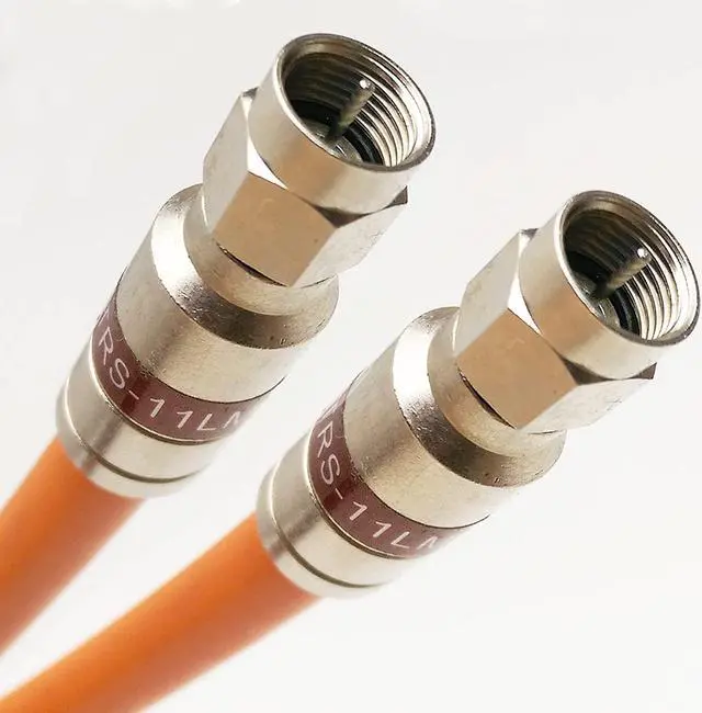Main image of 110ft 3X Shields 14AWG 75 Ohm Gel Coated Braid Direct Burial Underground RG-11 Coax HD Cable TV Antenna Weather Seal All Brass CONNECTORS UL ETL Cut to Order Assembled in USA, Welcome to consult