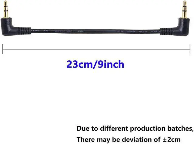 Alt view image 3 of 7 - 3.5mm Stereo Audio Cable (2-Pack) Gold Plated 90 Degree Right & Left Angled 3.5mm Male to Male Stereo Audio Cable for Smartphones Tablets Media Players(3-P 9inch)