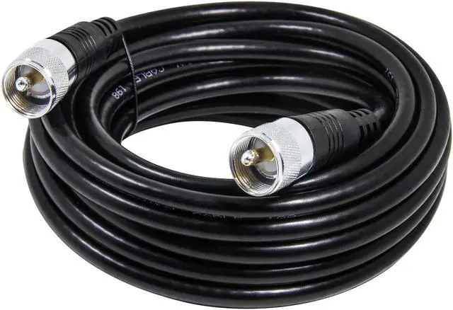 Main image of CB Coax Cable 25ft, RG8x Coaxial Cable 25ft, UHF PL259 Male to Male Low Loss CB Antenna Cables, 50 Ohm for HAM Radio, Antenna Analyzer, Dummy Load, SWR Meter