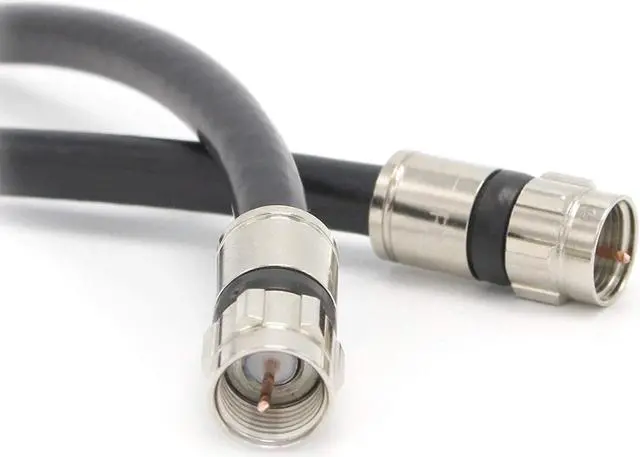Alt view image 2 of 7 - 50' Feet, Black RG6 Coaxial Cable (Coax Cable) with Connectors, F81 / RF, Digital Coax - AV, Cable TV, Antenna, and Satellite, CL2 Rated, 50 Foot
