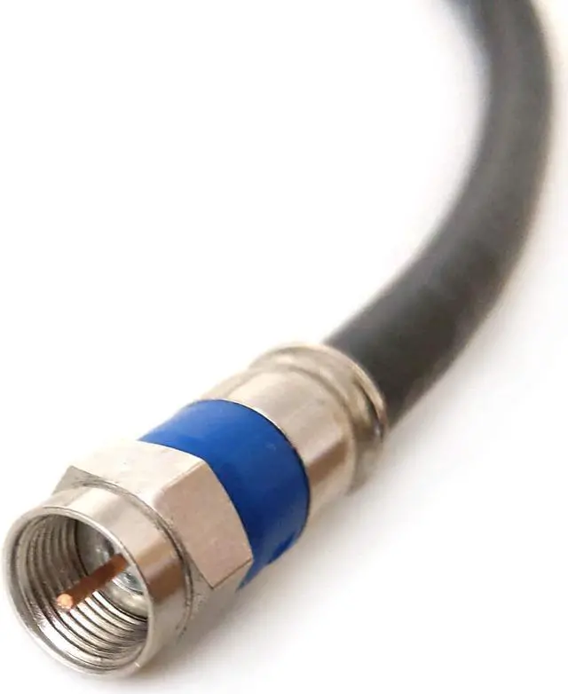 Alt view image 2 of 2 - PHAT SATELLITE INTL 100ft RG6 Coaxial Cable Made in USA Pro Rated Indoor Outdoor Anti Corrosion Brass Compression Connectors UL ETL CATV RoHS 75 Ohm RG6 Digital Audio Video Broadband Internet Cable