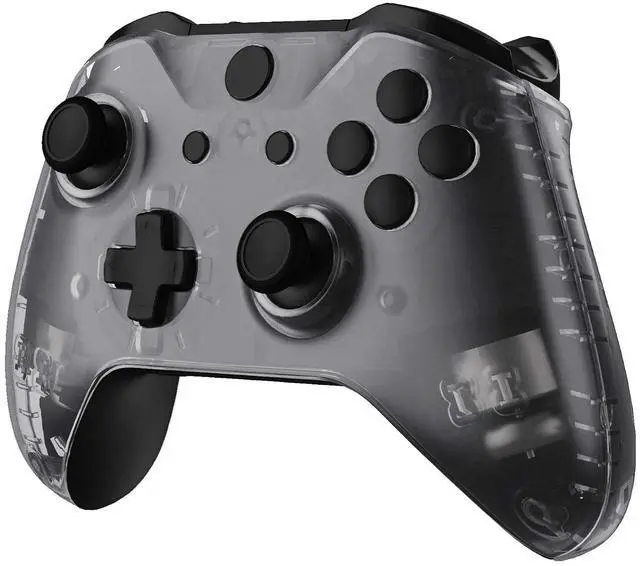 Alt view image 7 of 7 - Transparent Clear Faceplate Side Rails for Xbox One Wireless Controller Model 1708, Replacement Front Housing Shell Panels for Xbox One X & One S Controller @