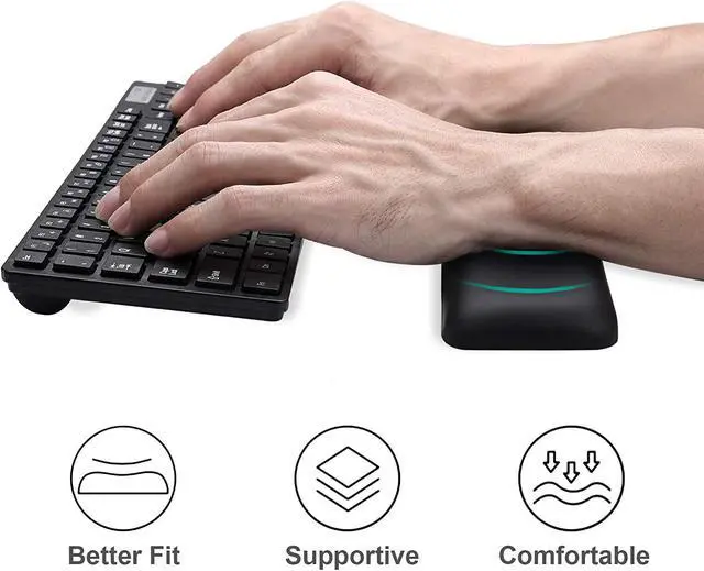 Alt view image 3 of 7 - Aelfox Leather-Gel Ergonomic Keyboard and Mouse Wrist Rest Set, Support Pad Relieve Wrist Pain for Full Size Gaming Keyboard and Mouse, Laptop, Computer, Home, Office